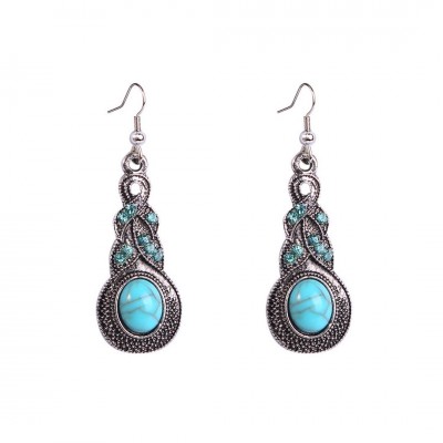 Amazon hot style turquoise Bohemian earrings American vintage earrings